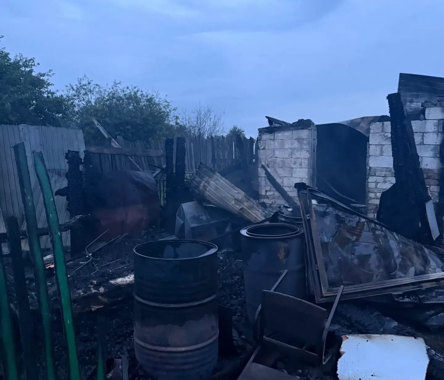Ночной пожар в Ставропольском районе
