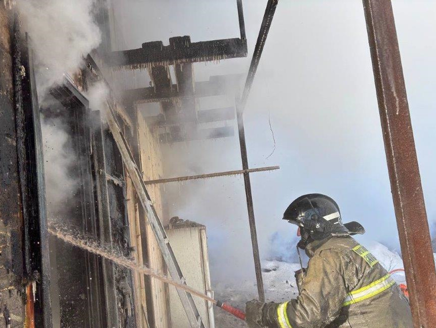 Пожар в селе Гвардейцы Борского района