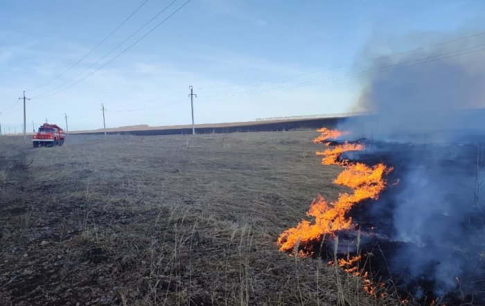 Ликвидация возгораний сухой травы