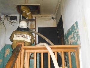 Пожар в жилом многоквартирном доме в Курумоче