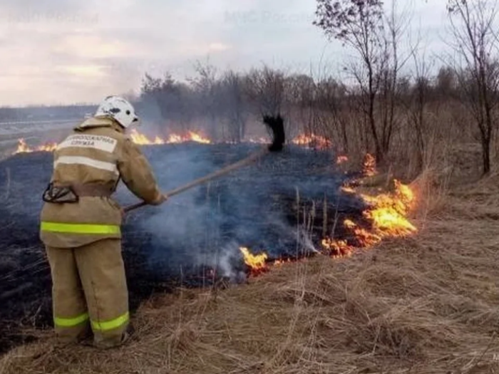 В Волжском районе совместными усилиями огнеборцы ликвидировали крупный пожар на площади 16 200 квадратных метров