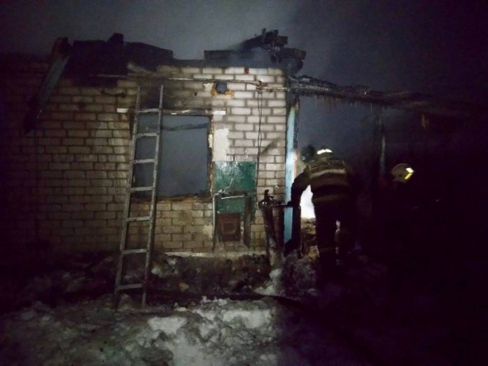 Ночной пожар в селе Алькино Похвистневского района. К сожалению, один человек пострадал