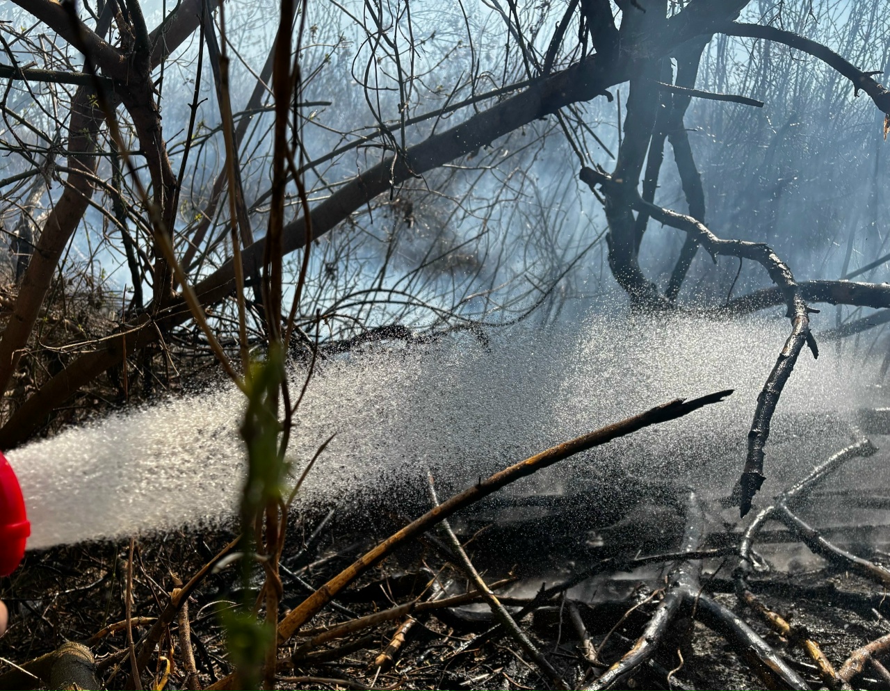 Возгорание сухой травы в Похвистневском районе