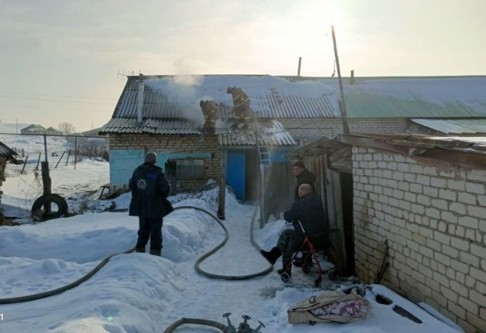 Пожар в селе Багряш Исаклинского района