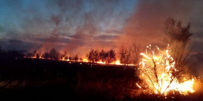 В Волжском районе произошло возгорание сухой травы на площади 2000 квадратных метров