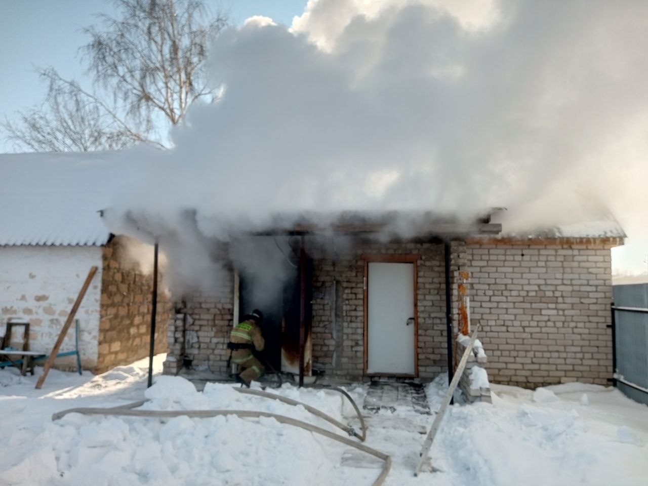 В Алексеевском районе произошло возгорание в бане