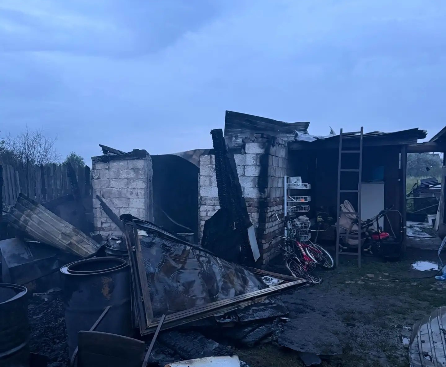 Ночной пожар в Ставропольском районе