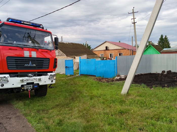 Сегодня утром в Кошкинском районе произошёл пожар