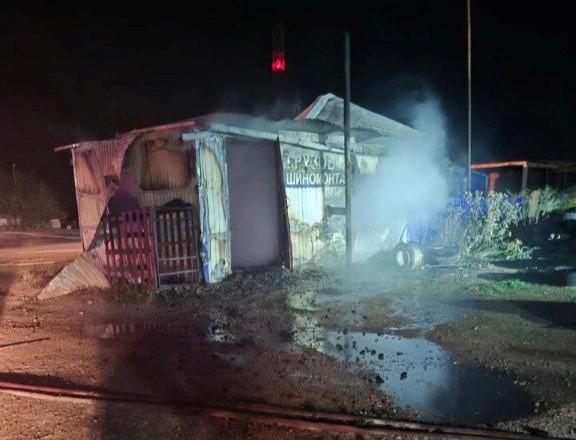 Ночной пожар в Красноармейском районе