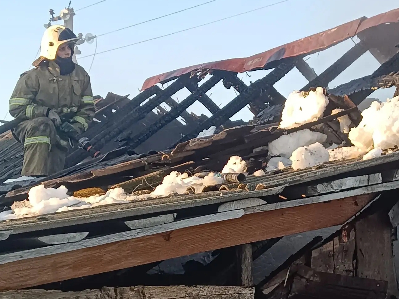 Утренний пожар в Богатовском районе