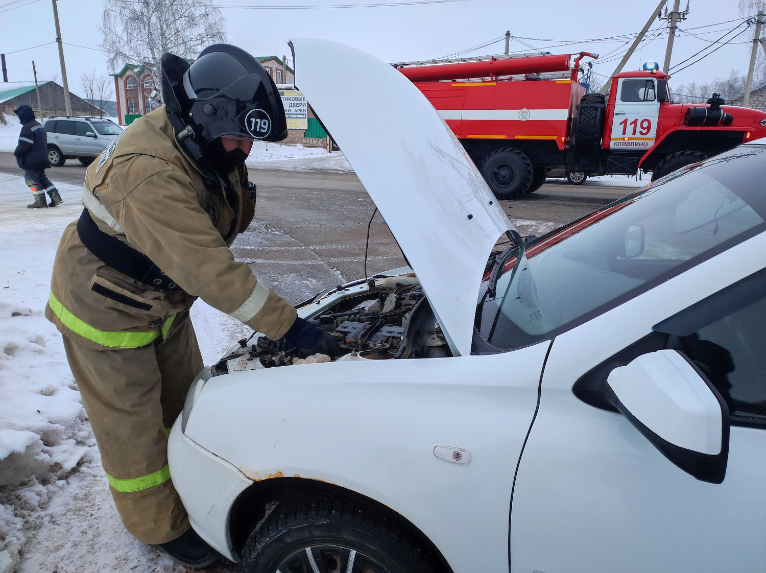 Столкновение двух автомобилей в районном центре Клявлино 