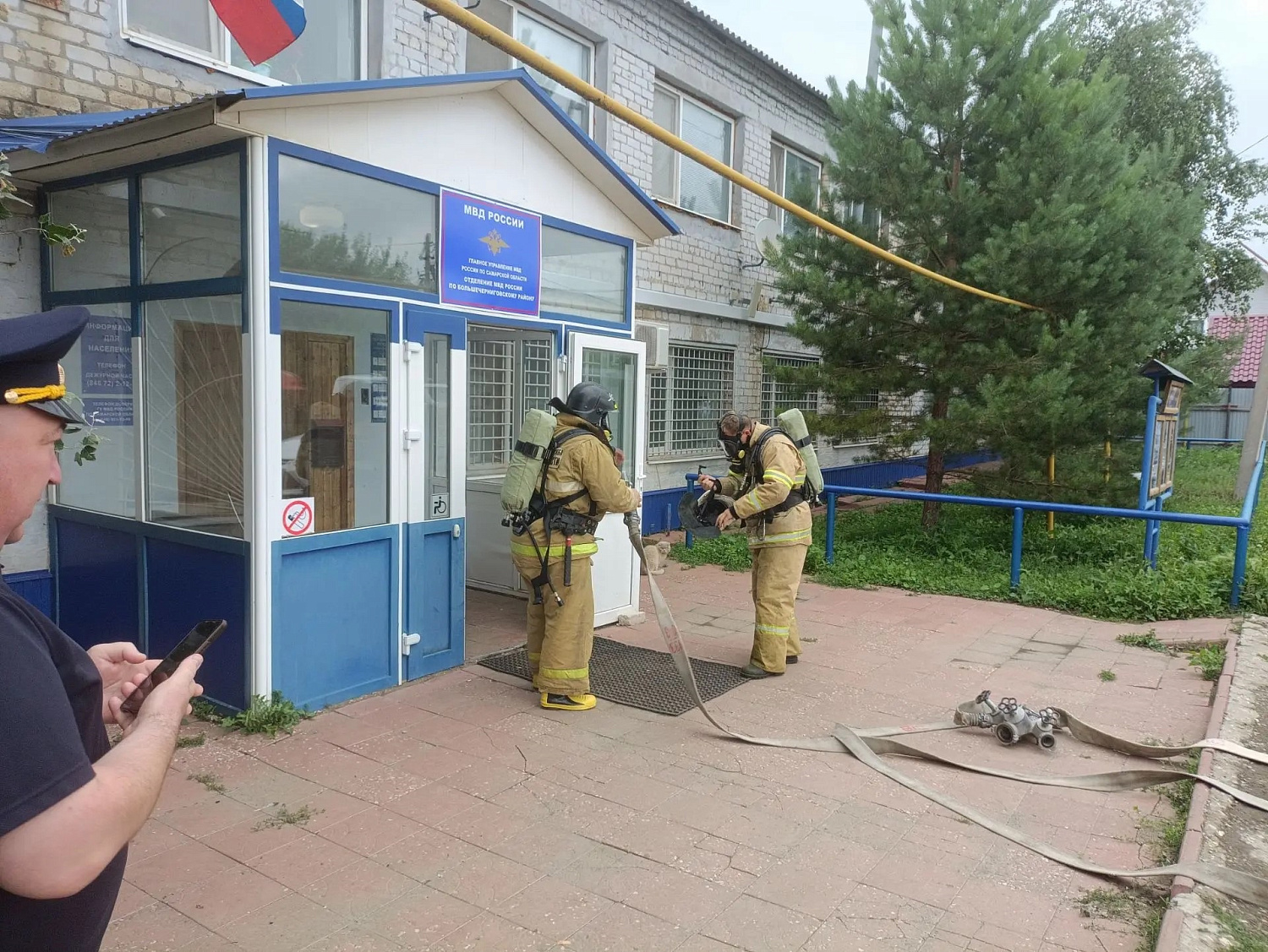 Совместное пожарно-тактическое учение в Большечерниговском районе